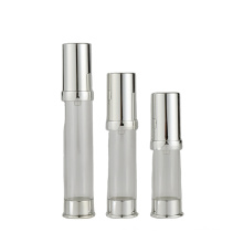 5ml 10ml 15ml low MOQ in stock ready to ship high quality empty luxury silver eye cream serum airless pump plastic bottle